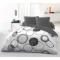 Parure de couette microfibre Audace - 1 housse de couette 240x260 cm + 2 taies d'oreiller 63x63 cm - Gris clair - HOME LINGE PAS