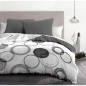 Parure de couette microfibre Audace - 1 housse de couette 240x260 cm + 2 taies d'oreiller 63x63 cm - Gris clair - HOME LINGE PAS