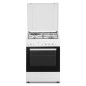 Cuisiniere mixte CONTINENTAL EDISON CECM60FCW - 3 feux gaz + 1 électrique - L59,8 x P61 xH83 cm - Blanc