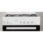 Cuisiniere mixte CONTINENTAL EDISON CECM60FCW - 3 feux gaz + 1 électrique - L59,8 x P61 xH83 cm - Blanc