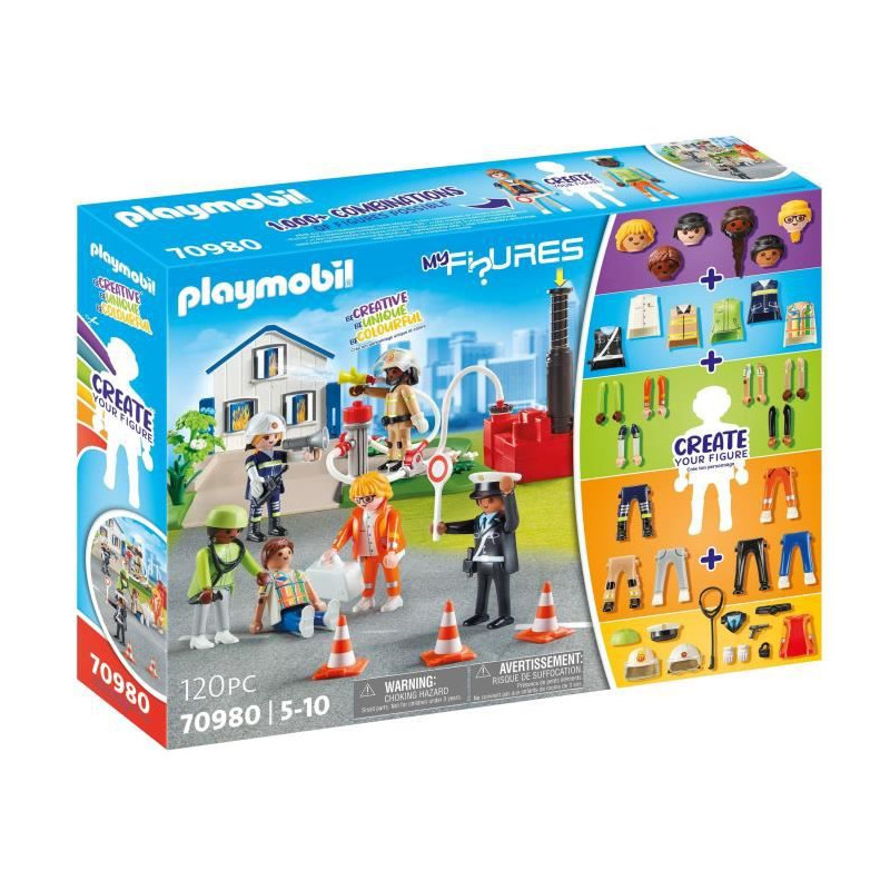 PLAYMOBIL - 70980 - My Figures: Secouristes - Figures - Combine tes personnages Ville & Métiers