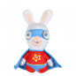 LAPINS CRETINS Peluche Super-Heros Rouge Sonore - 18 cm