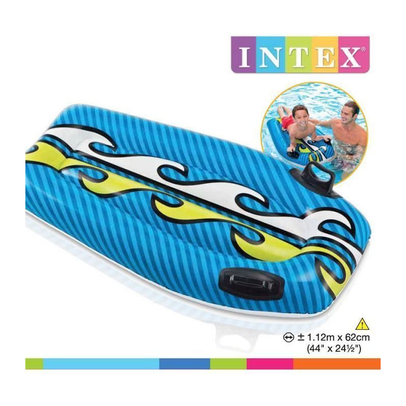 INTEX Planche de surf Bodyboard Gonflable enfant couleur aleatoire