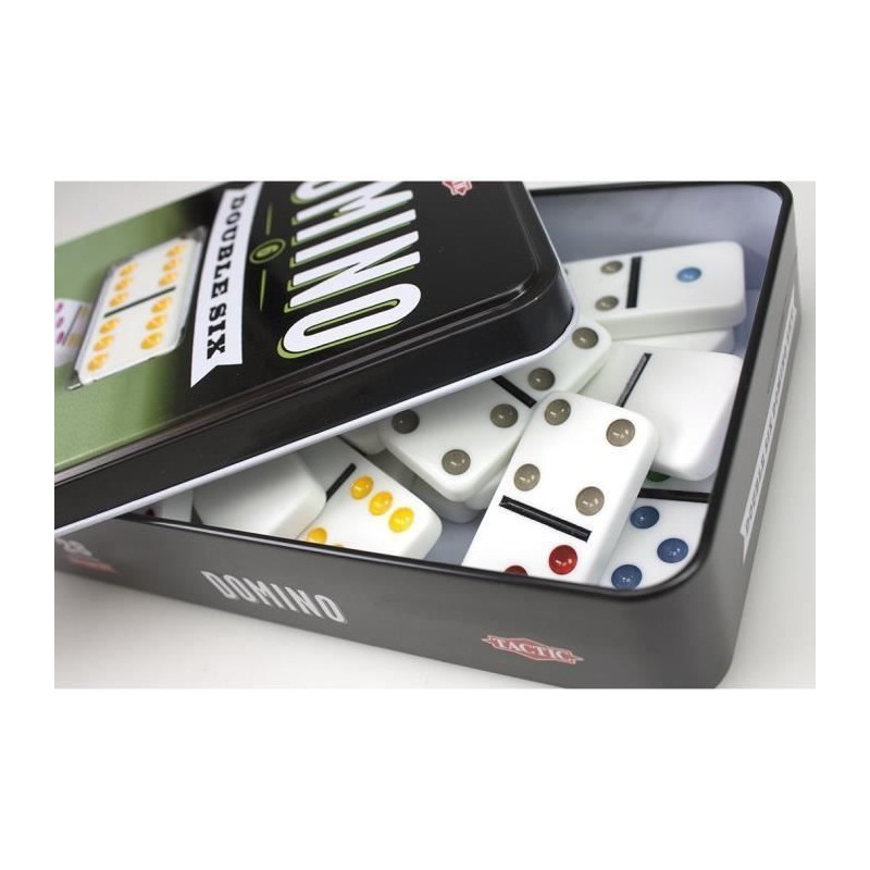 TACTIC Domino Double 6 - Boite Metal