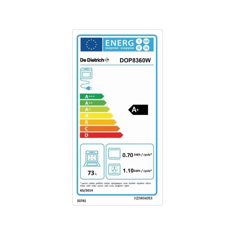 Four encastrable 73L DE DIETRICH 59.2cm A+, DOP8360W