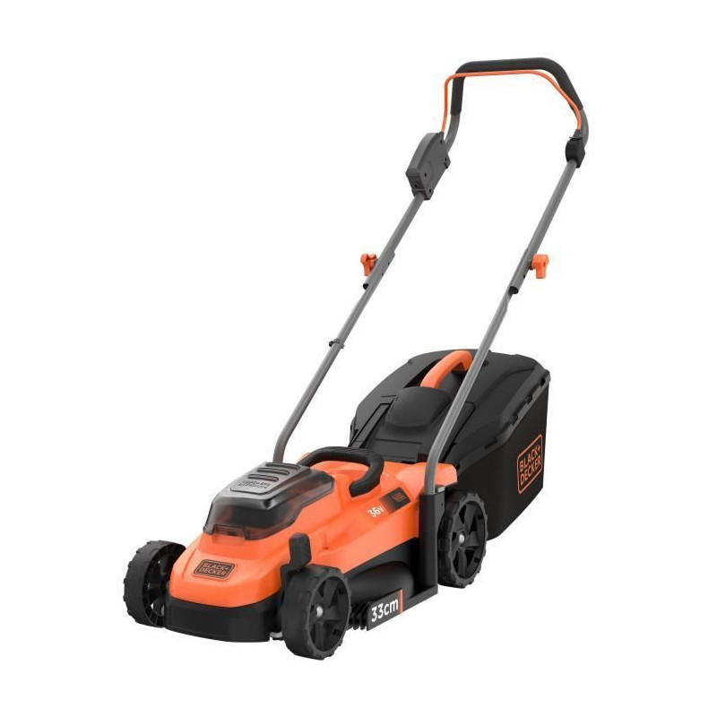 BLACK + DECKER Tondeuse 33cm sans fil LITHIUM 36V - 2,5Ah - 1 batterie -1 chargeur - 1 obturateur Mulching - BCMW3336L1-QW