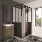 CABINE DE DOUCHE 90X120X220 STYLE INDUSTRIEL NOIR