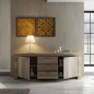 BRERA Ensemble séjour : Buffet L 210 cm + Vitrine + Table a manger L 180 cm chen