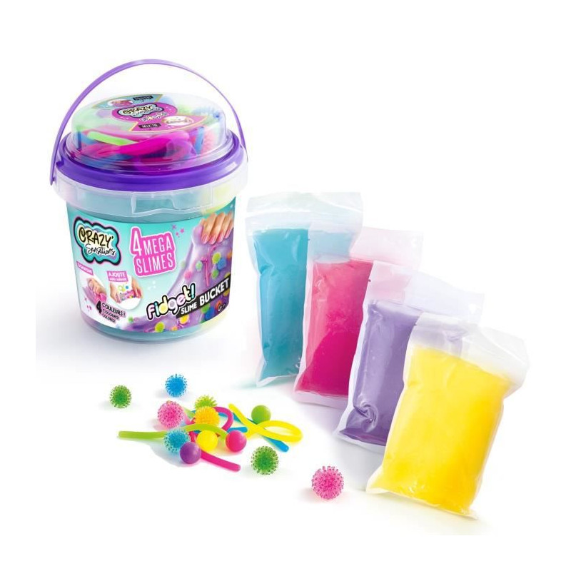 Fidget Bucket - 4 Méga Slimes - Canal Toys