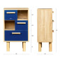 Rangement avec 2 portes - Pieds bois de pin bleu - LILA