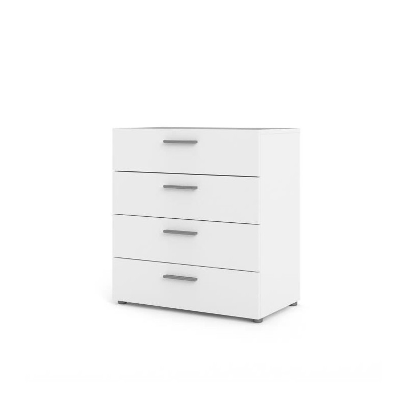 TYHJA Commode 4 tiroirs - Blanc - L 70 x P 40 x H 75 cm