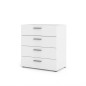 TYHJA Commode 4 tiroirs - Blanc - L 70 x P 40 x H 75 cm