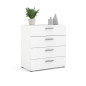 TYHJA Commode 4 tiroirs - Blanc - L 70 x P 40 x H 75 cm