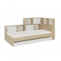 GAMI Lit enfant avec rangement 90x200 cm - Decor chataignier naturel - L 221 x P 120 x H 104 cm - ARMEL