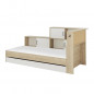 GAMI Lit enfant avec rangement 90x200 cm - Decor chataignier naturel - L 221 x P 120 x H 104 cm - ARMEL