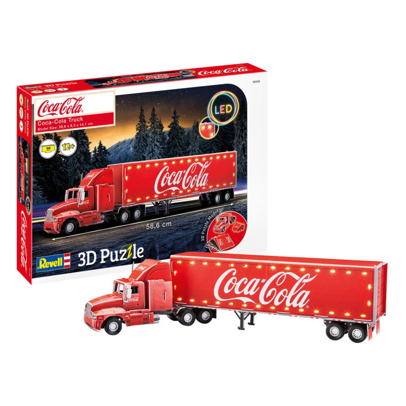 Revell 3D Puzzle Building Kit - Coca-Cola Truck LED Edition 00152