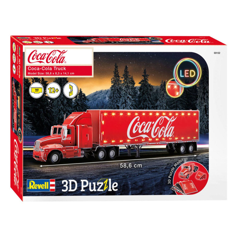 Revell 3D Puzzle Building Kit - Coca-Cola Truck LED Edition 00152