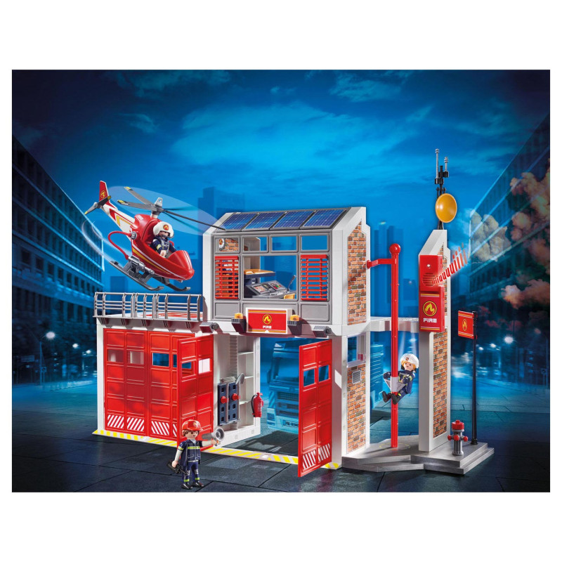 Playmobil City Action 9462 Caserne de pompiers avec hélicoptère