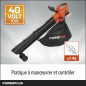 Aspirateur souffleur broyeur a batterie 40V POWDPG75270 - moteur brushless - Livré sans batterie ni chargeur