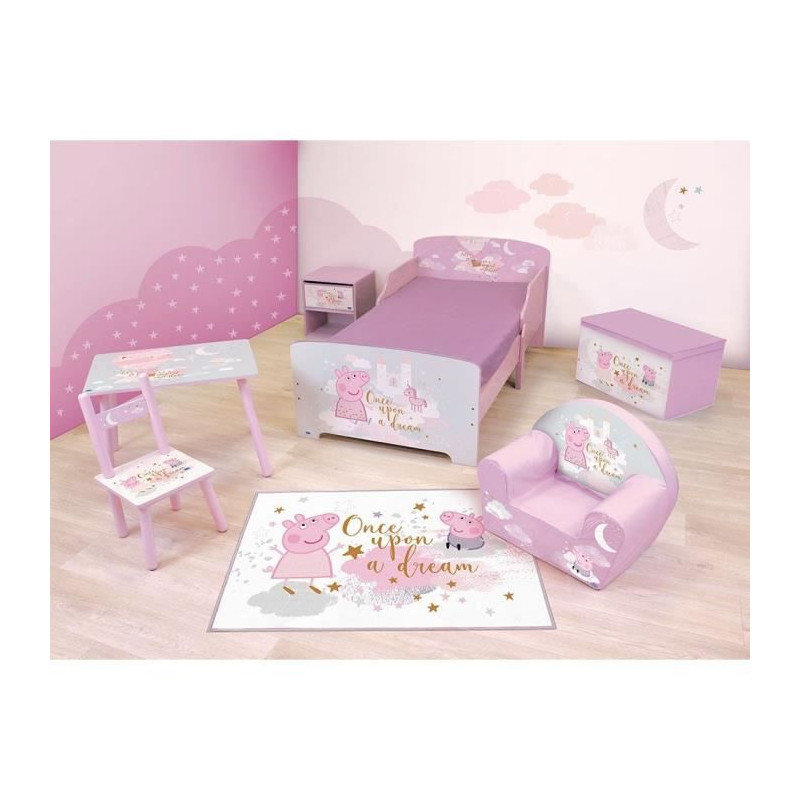 Fun house peppa pig dream lit avec sommier a lattes 140 x 70 cm