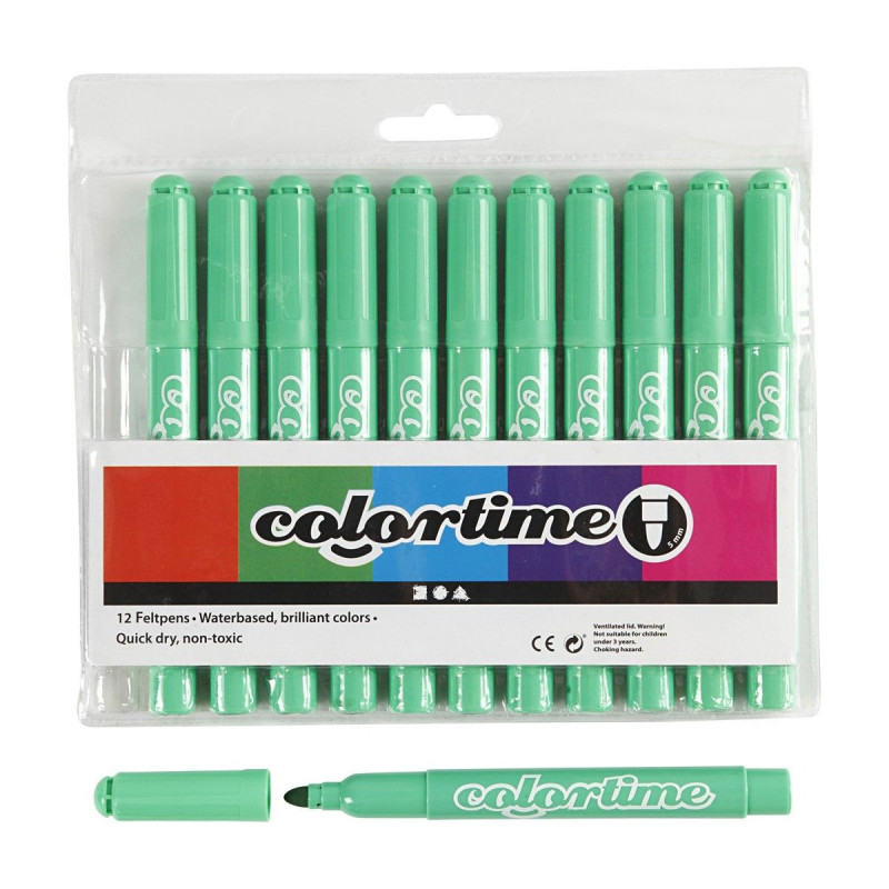 COLORTIME Light green Jumbo markers, 12pcs.