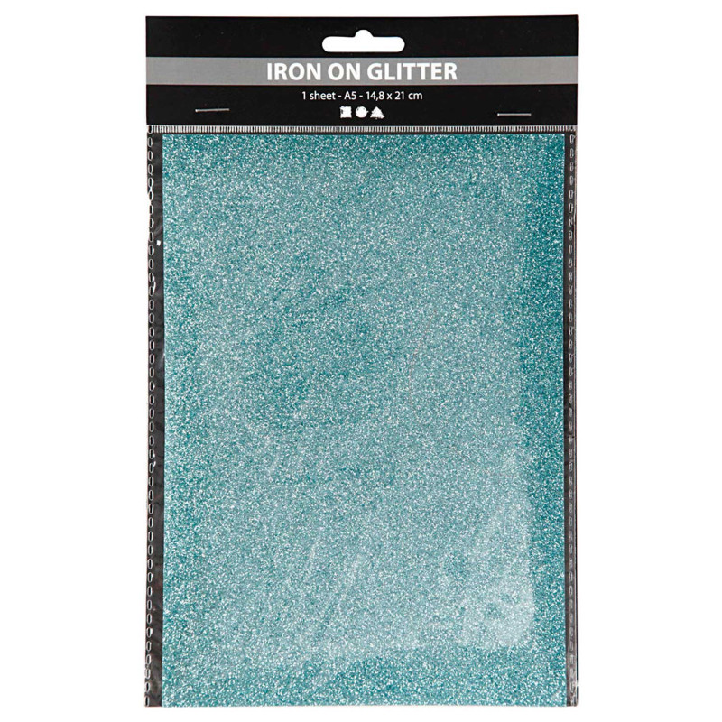 CREATIV COMPANY Iron-on Foil Glitter Light Blue, A5