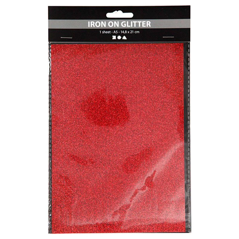 CREATIV COMPANY Iron-on Foil Glitter Red, A5