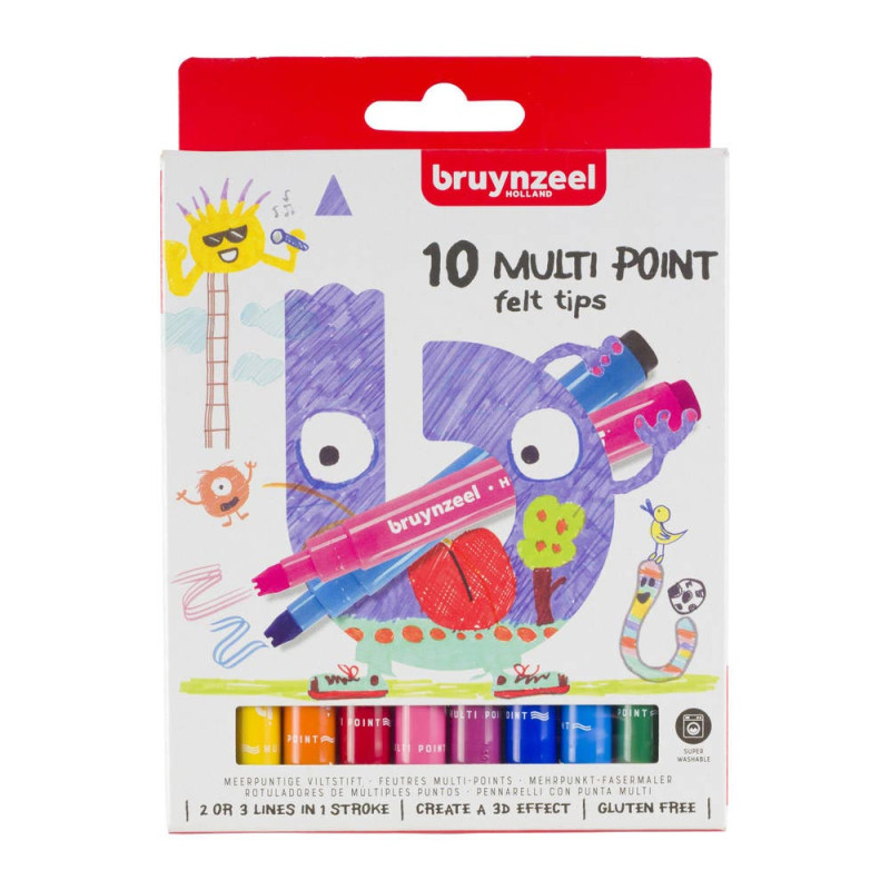 Bruynzeel Kids Zigzag Felt-tip pens, 10 pcs.