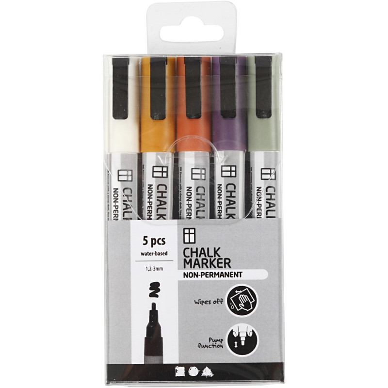 Creativ Company - Chalk Markers Pastels, 5pcs. 37386