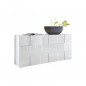 Buffet 3 Portes - Blanc Laque brillant - L181xP42xH84 cm - MILANO