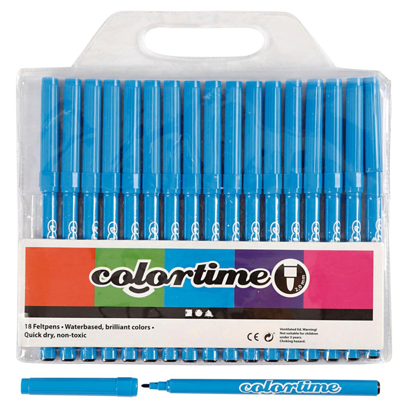 Creativ Company - Light Blue Markers, 18pcs. 373534