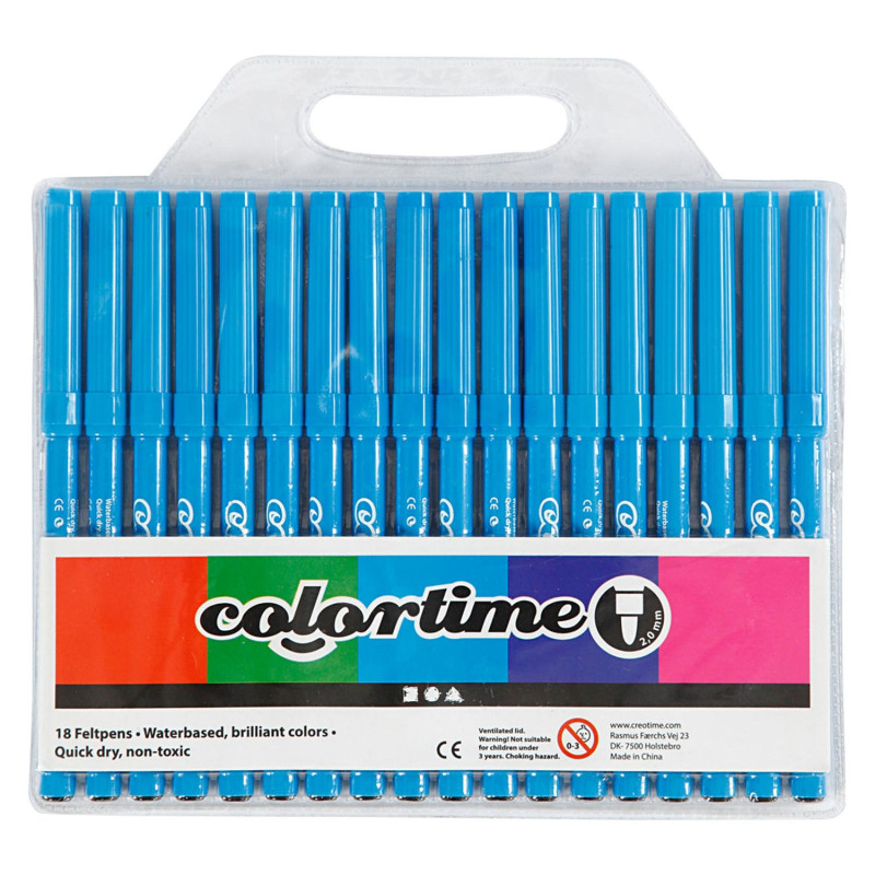 Creativ Company - Light Blue Markers, 18pcs. 373534