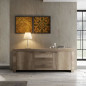 Buffet 2 Portes 3 Tiroirs - Decor Chene Canyon - L 210 x P 43 x H 83 cm - BRERA