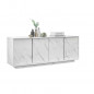 Buffet 4 Portes - Marbre blanc - L 180 x P 43 x H 70 Cm - MARMO