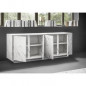 Buffet 4 Portes - Marbre blanc - L 180 x P 43 x H 70 Cm - MARMO