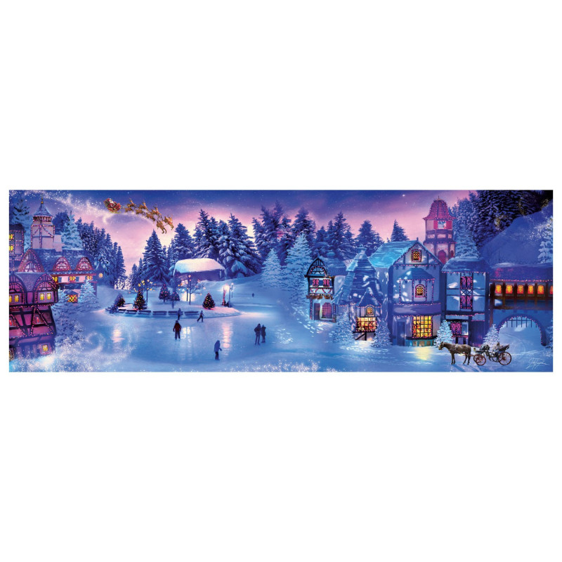 Clementoni Puzzle Panorama Collection de noël 1000 pièces