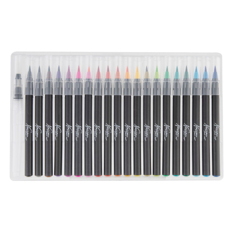 Nassau Fine Art - Nassau Watercolor Brush Brush Pens, 20pcs. AR0511/GE