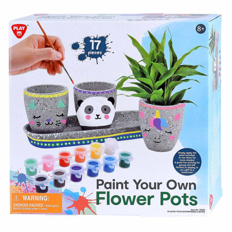 Play Paint your own Cement Flower Pots, 17 pcs. 78353