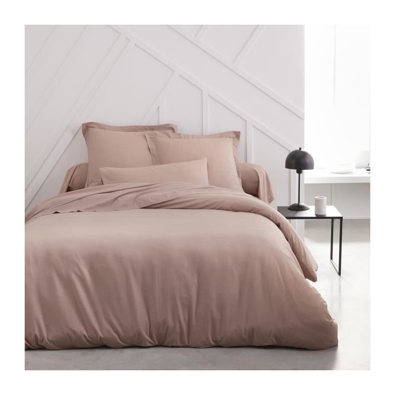 Drap housse TODAY Essential - 140 x 200+30 cm - 2 personnes - 100% Coton uni - Rose des sables