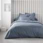 Drap housse TODAY Essential - 160 x 200+30 cm - 2 personnes - 100% Coton uni - Denim