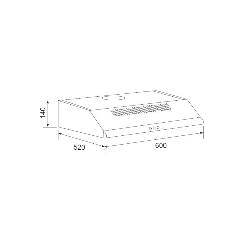 Hotte visière 359m³/h GLEM 60cm, GHC640BK