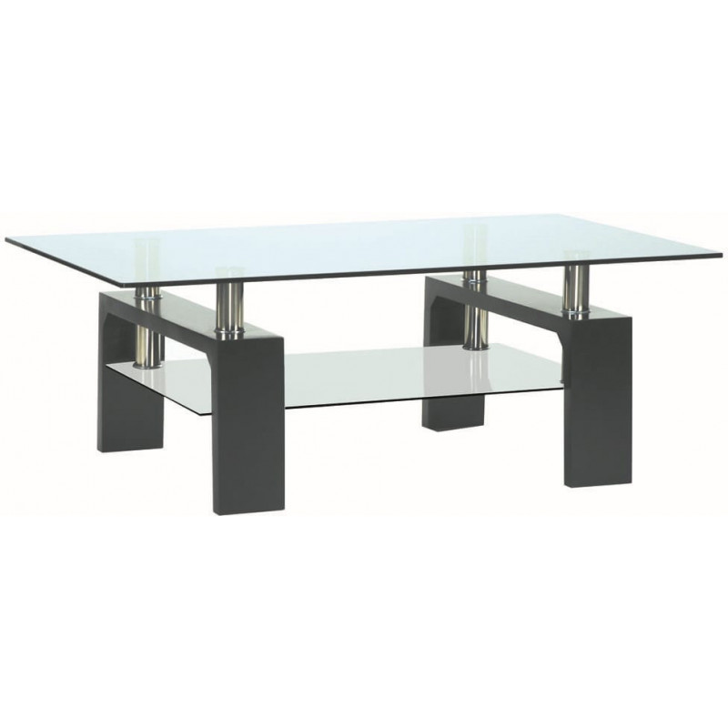 Table basse - Décor chene et noir - Relevable - L 100 x P 50 x H 44 cm -  HAPPY - Zoma