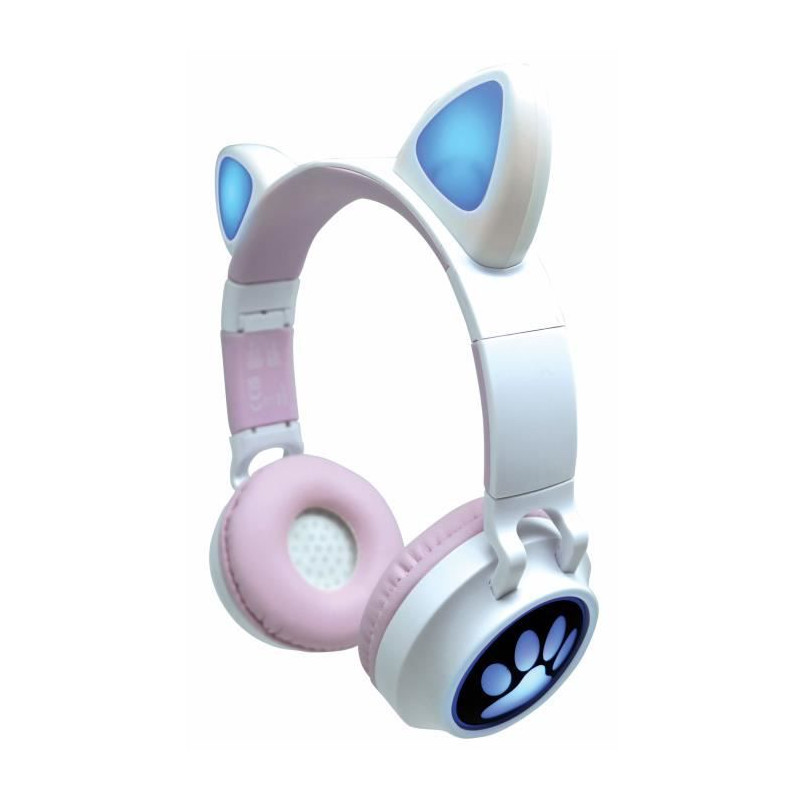 Casque audio 2-en-1 avec oreilles de chat pour écouter votre musique sans fil en Bluetooth 5.0