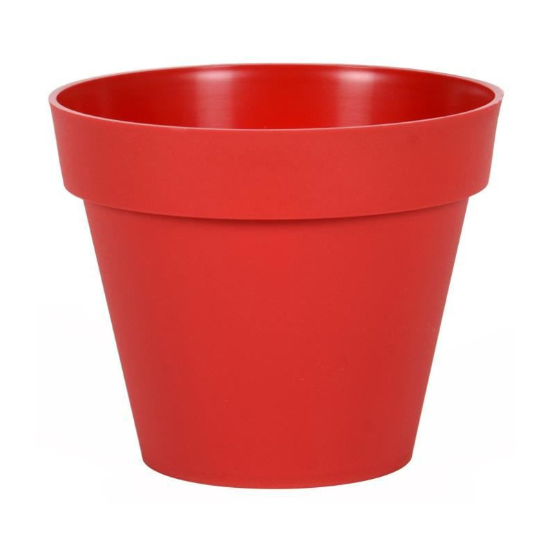 EDA Pot de fleur rond Toscane - Ø 30 x H 26 cm - 10 L - Rouge rubis