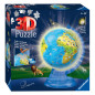 Ravensburger - XXL Kinder Globe Night Edition English 3D Puzzle, 180pcs. 112883