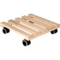 EDA Support a roulettes carré 29 x 29 cm en Bois - 4 roulettes - 29 x 29 x H.8 cm