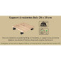 EDA Support a roulettes carré 29 x 29 cm en Bois - 4 roulettes - 29 x 29 x H.8 cm