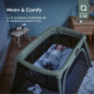 Babymoov Lit parapluie 3-en-1 Moov and Comfy - Des la Naissance et jusqu'a 4 ans - Berceau Grand Lit d'appoint & Aire de jeux