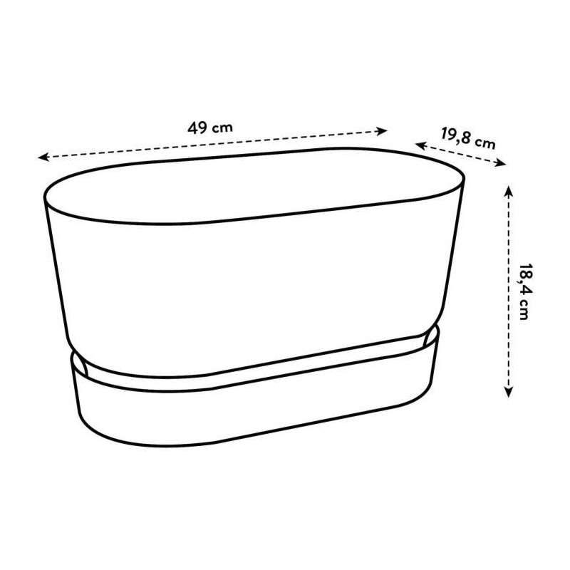 Planteur Ovale GREENVILLE - Plastique - Ø50 - Marron Glacé