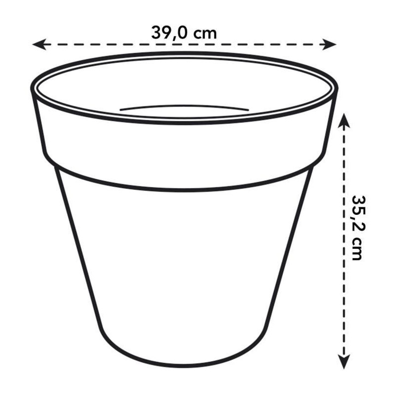 Pot De Fleurs Rond LOFT URBAN - Plastique - Percé - Réservoir - Avec roulettes - Ø40 - Vert